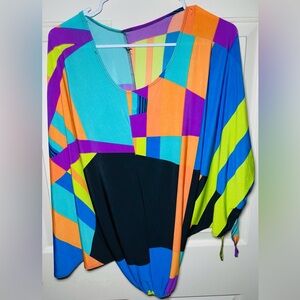Multi Colored‎ Blouse With Funky Pattern M